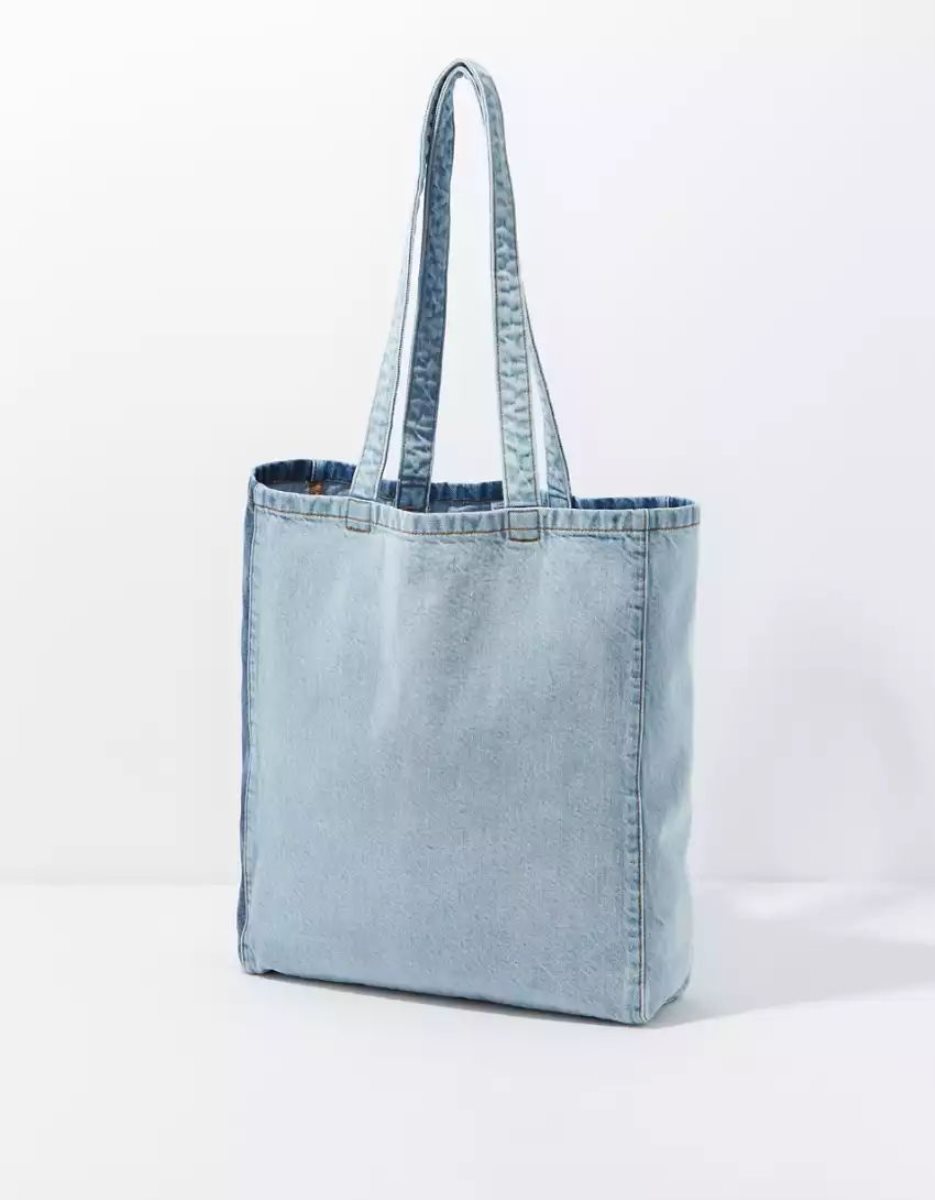 Sacs American Eagle AE Yin Yang Smiley Denim Tote Bleu Femme | GPM-18447475